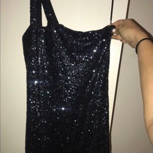 Sequin navy formal dress